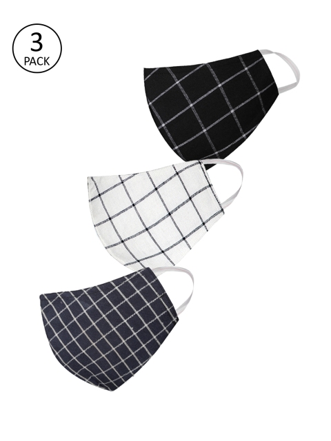 VASTRAMAY Unisex 3 Pcs Printed 3-Ply Anti-Pollution Reusable Cloth Masks