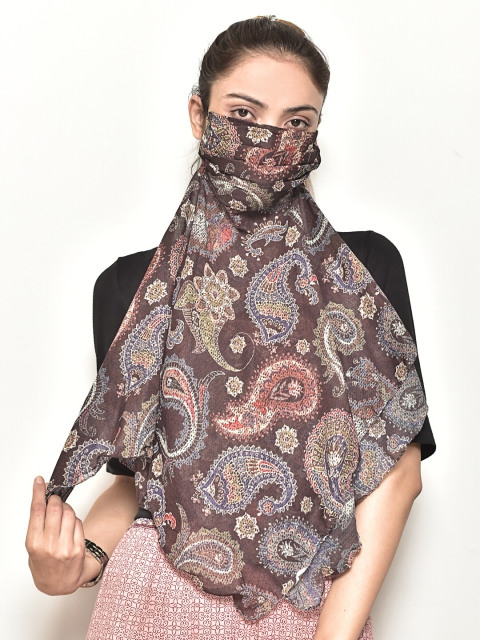 Swayam Brown Reusable 3-Ply Cloth Mask Com Scarf - Image 3