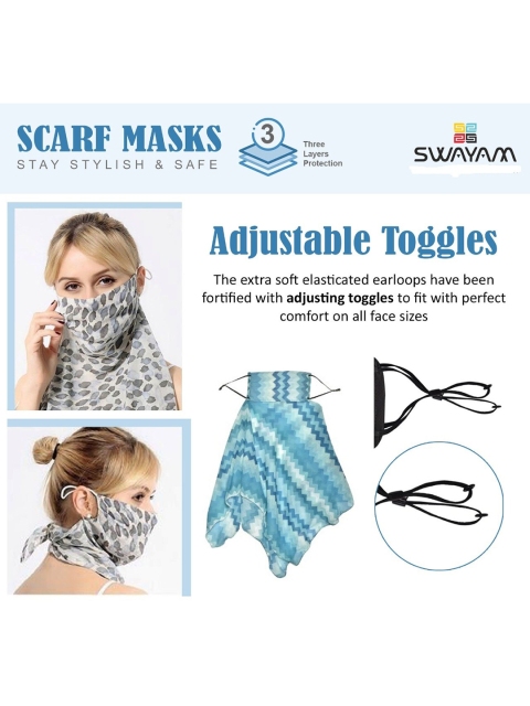 Swayam Brown Reusable 3-Ply Cloth Mask Com Scarf - Image 7