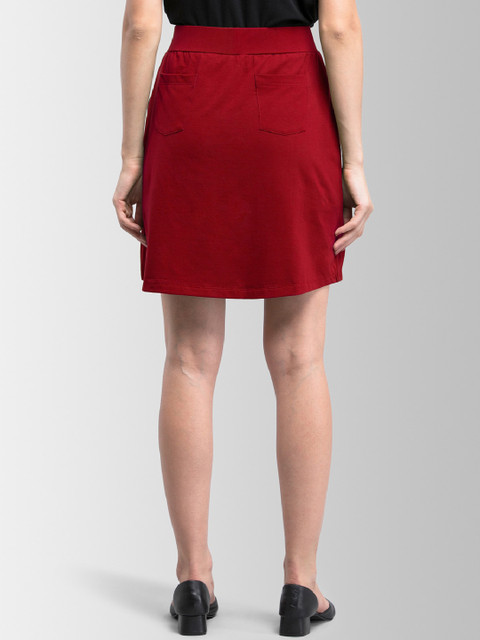 FableStreet Women Maroon Solid Mini Skort - Image 3