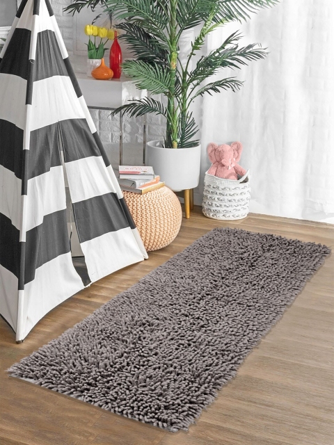 Saral Home Grey Solid Anti-Skid Runner - Image 3