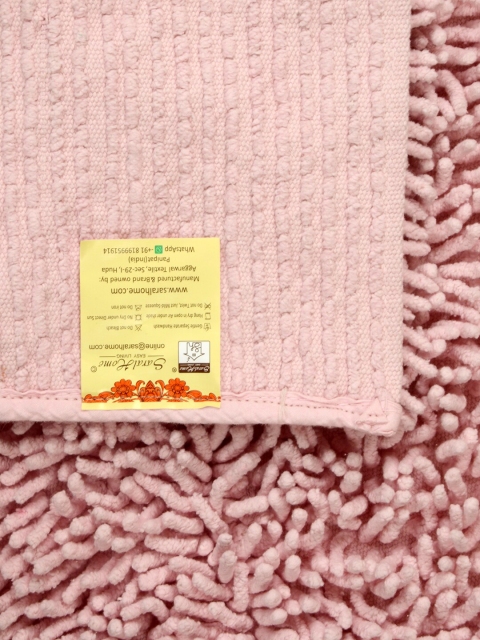 Saral Home Pink Solid Tufted Shaggy Anti-Skid Floor Runner - Image 5