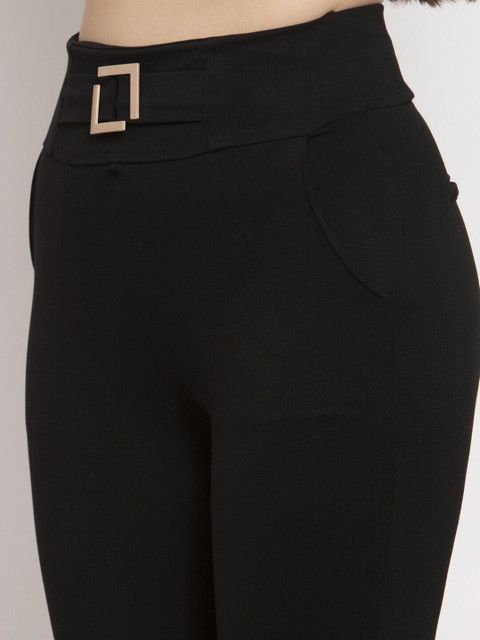 Clora Women Black Solid Jeggings - Image 5