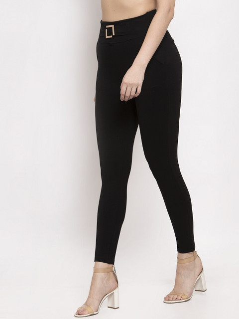 Clora Women Black Solid Jeggings - Image 2