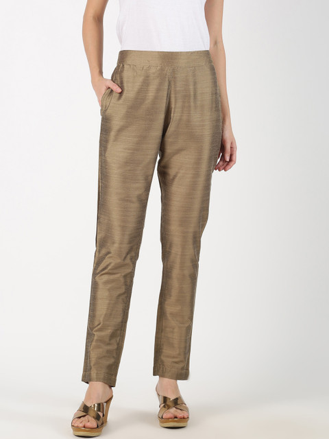 Saffron Threads Women Gold-Toned Original Trousers