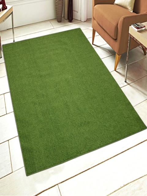 Saral Home Green Solid Anti-Skid Carpet