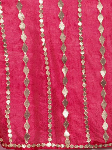 Clora Creation Magenta Pink Gotta Patti Embroidery Dupatta - Image 2
