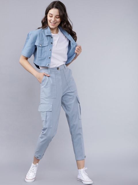 Tokyo Talkies Women Blue Cargos - Image 4