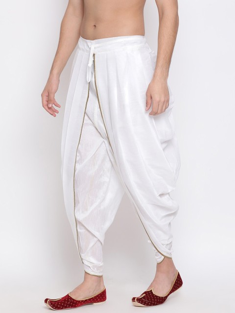 VASTRAMAY Men White Solid Dhoti Pant - Image 2