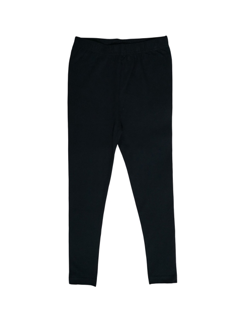 KiddoPanti Girls Pack Of 2 Black Solid Ankle-Length Leggings - Image 3