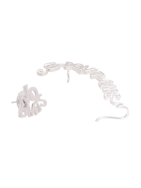 Voylla Silver-Plated Contemporary Ear Cuff & Stud - Image 2