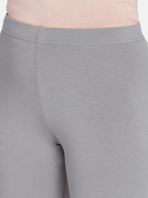 Go Colors Women Grey Solid Ankle-Length Leggings - Image 5