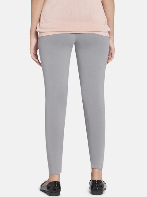 Go Colors Women Grey Solid Ankle-Length Leggings - Image 3