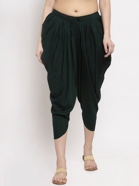 Miaz Lifestyle Women Green Solid Dhoti Salwar