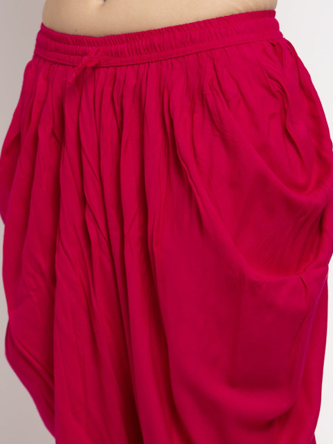 Women Pink Solid Dhoti Salwar - Image 5