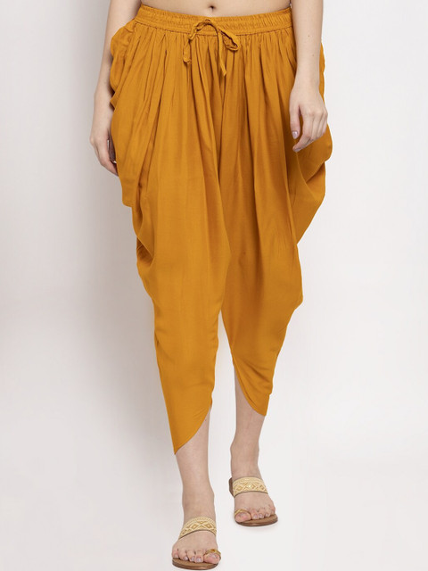Women Mustard Yellow Yellow Solid Dhoti Salwar