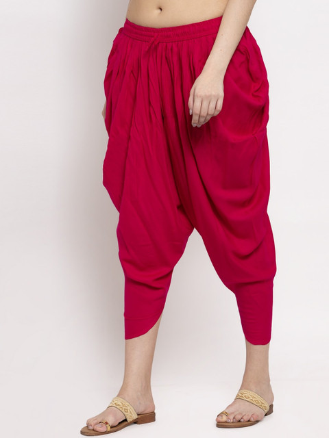 Women Pink Solid Dhoti Salwar - Image 2