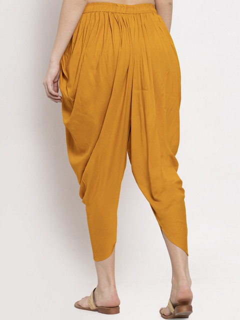 Women Mustard Yellow Yellow Solid Dhoti Salwar - Image 3