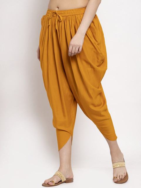 Women Mustard Yellow Yellow Solid Dhoti Salwar - Image 2