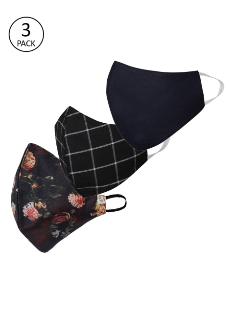 VASTRAMAY Unisex Pack Of 3 2-Ply Reusable Cloth Half Face Masks