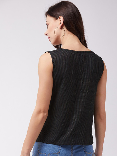 InWeave Women Black Striped Top - Image 5