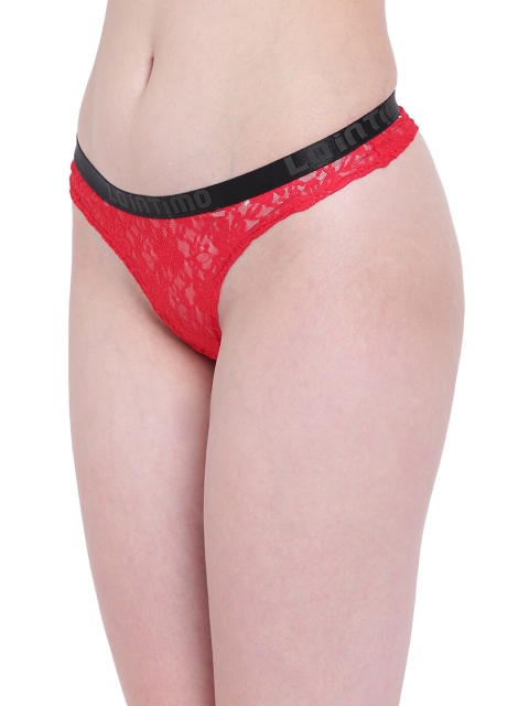 La Intimo Women Red Self-designed Sheer Bikini Briefs LITMBREF46144915 - Image 2