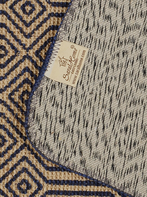 Saral Home Blue & Beige Printed Anti-Skid Bed Runner - Image 4