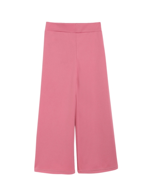 ADIVA Girls Pink Solid Wide Leg Palazzo