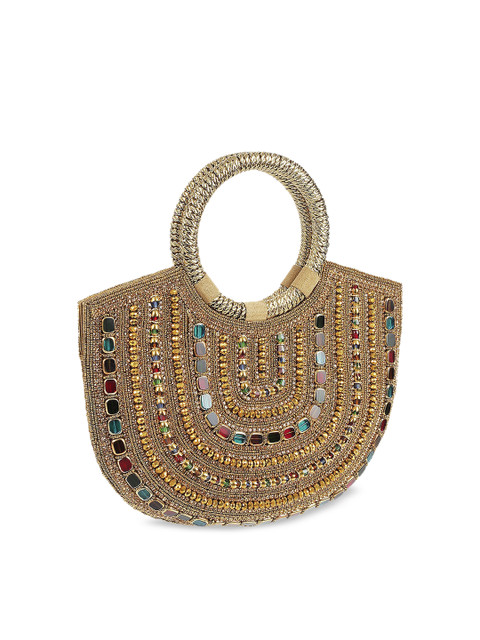 Metro Gold-Toned & Copper-Toned Embellished Clutch - Image 2