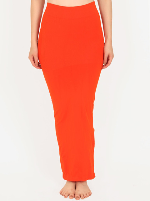 Beau Design Women Pack Of 2 Orange & Pink Solid Saree Shapewears - Image 3