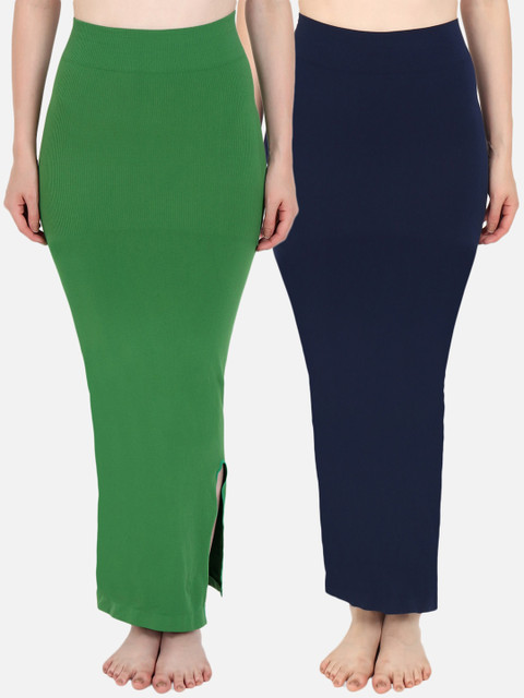 Beau Design Women Pack Of 2 Solid Saree Shapewear