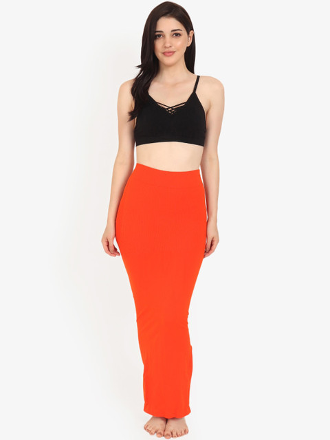 Beau Design Women Pack Of 2 Orange & Pink Solid Saree Shapewears - Image 4