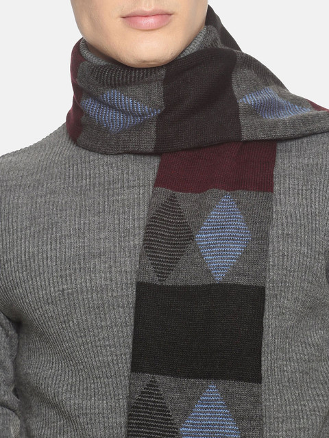 513 Men Grey Printed Muffler - Image 2