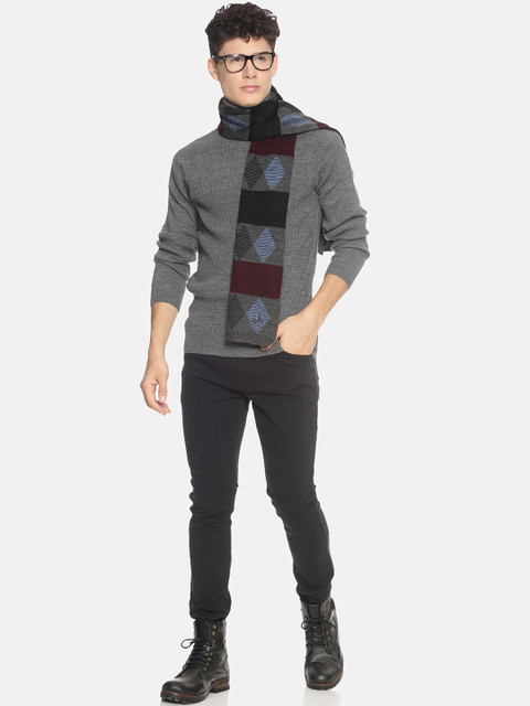 513 Men Grey Printed Muffler - Image 4