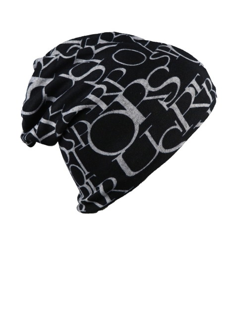 iSWEVEN Unisex Black & White Printed Beanie - Image 2