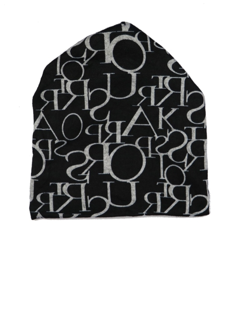 iSWEVEN Unisex Black & White Printed Beanie - Image 4