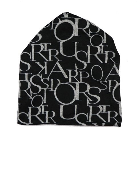 iSWEVEN Unisex Black & White Printed Beanie - Image 3