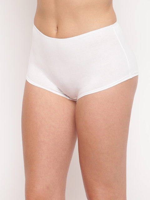 BASIICS by La Intimo Women White Solid Boyshorts BCPBS11WE0 - Image 2