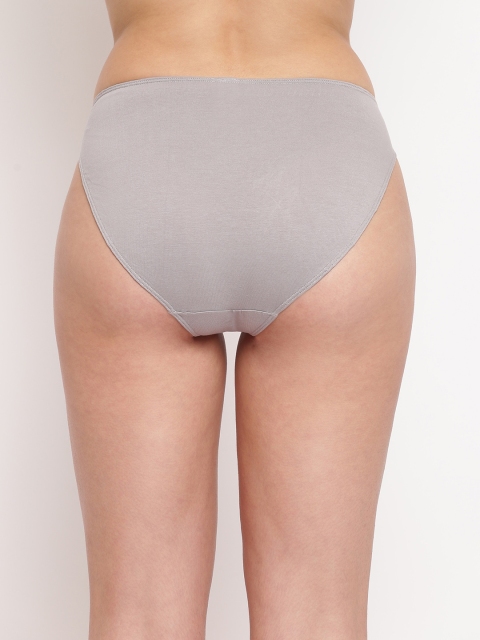BASIICS by La Intimo Women Grey Solid Bikini Briefs BCPHL11 - Image 3