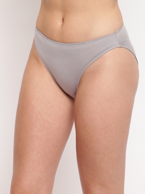 BASIICS by La Intimo Women Grey Solid Bikini Briefs BCPHL11 - Image 2