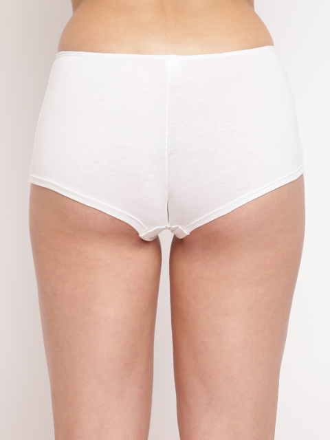 BASIICS by La Intimo Women White Solid Boyshorts BCPBS11WE0 - Image 3