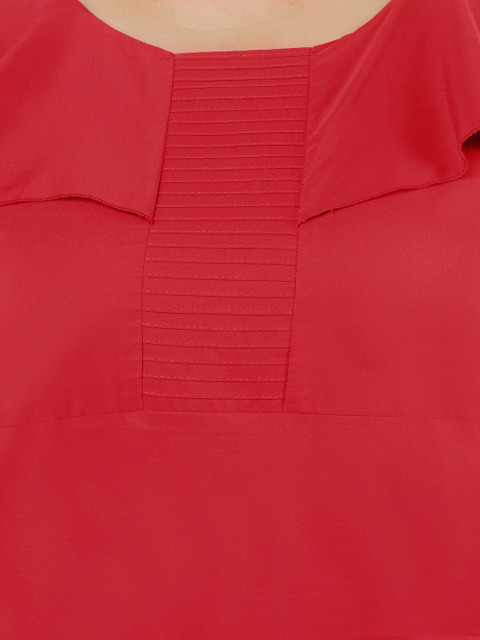 Indietoga Women Maroon Solid Plus Size Maxi Dress - Image 2