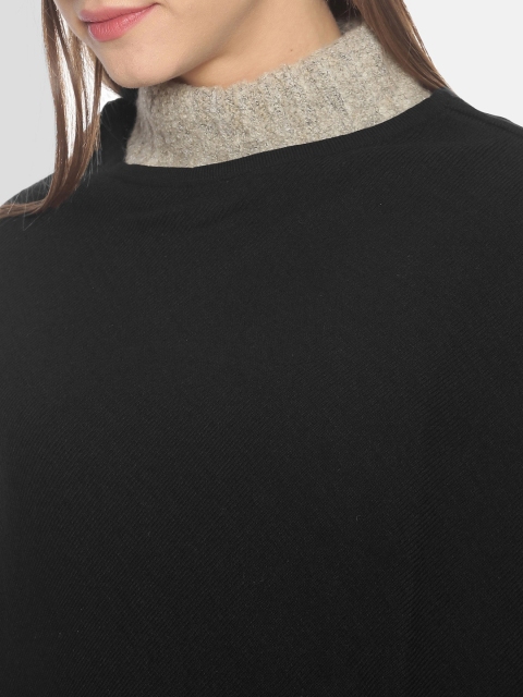 513 Women Black & Grey Knitted Waterfall Shrug - Image 2