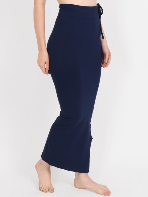 Beau Design Women Navy Blue Solid Saree Shapewear - Image 2