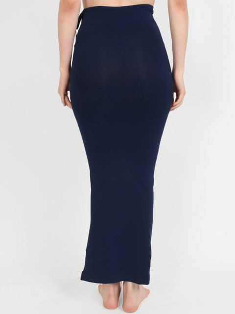 Beau Design Women Navy Blue Solid Saree Shapewear - Image 4