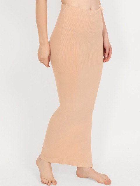 Beau Design Women Beige Solid Saree Shapewear - Image 2