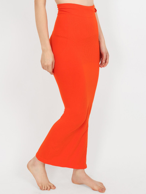 Beau Design Women Orange Solid Saree Shapewear - Image 2