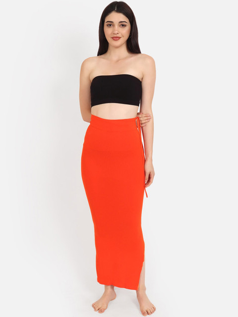Beau Design Women Orange Solid Saree Shapewear - Image 5