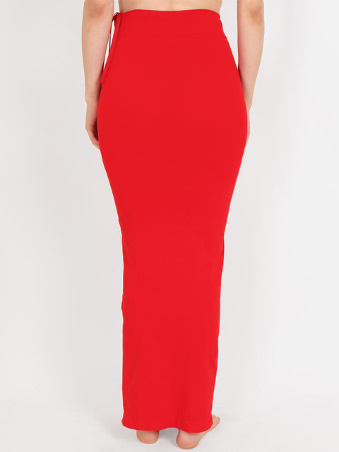 Beau Design Women Red Solid Knitted Saree Shapewear - Image 4