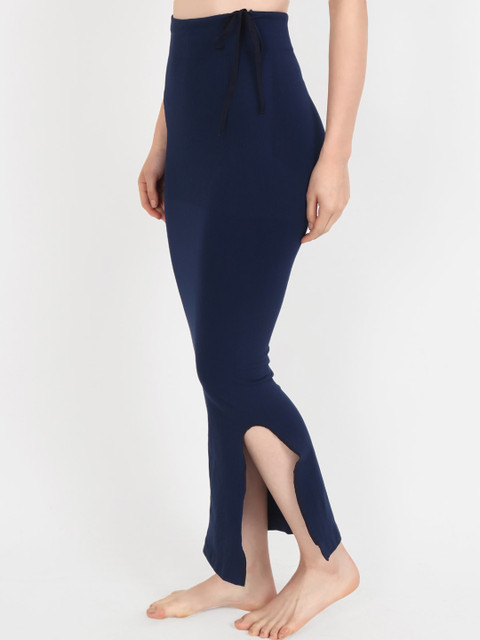 Beau Design Women Navy Blue Solid Saree Shapewear - Image 3